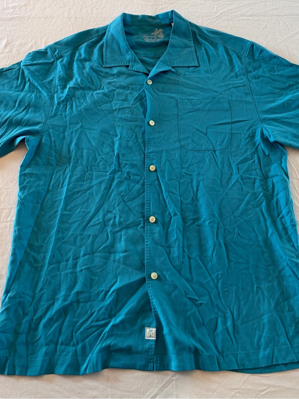 Tommy Bahama Teal Short-Sleeve Camp Shirt